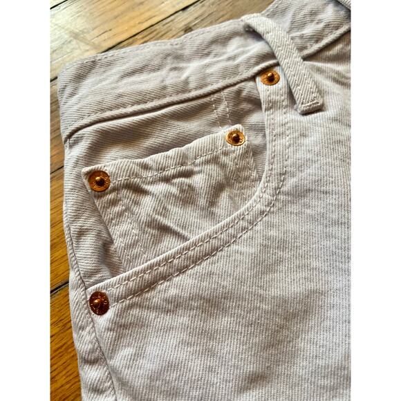 LEVI'S 501 Distressed Cream/Lavender Dyed Button-Fly Shorts sz W27 - Picture 4 of 10